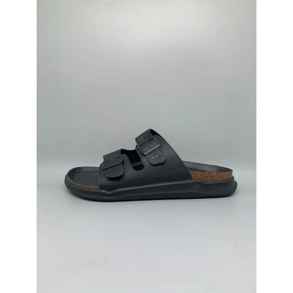 Quiksilver Deck Slide Sandals CQ10025M-B Black Men's Sz 12 NWT